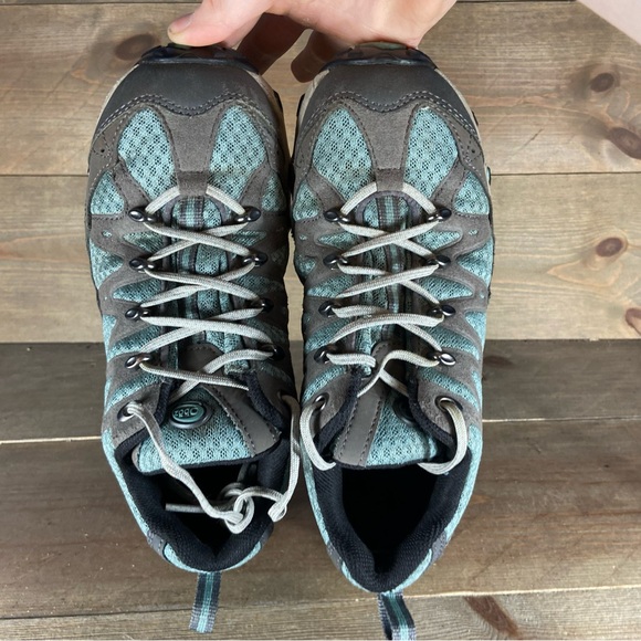oboz luna womens size 7 shoes gray blue athletic hiking sneakers - Picture 6 of 8